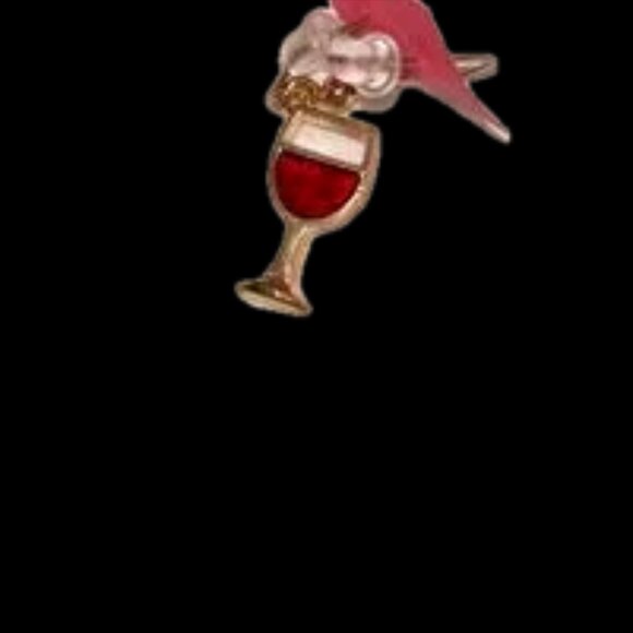 Nordstrom Gold Wine Glass Earrings Brass Beautiful NWOT - Picture 3 of 3